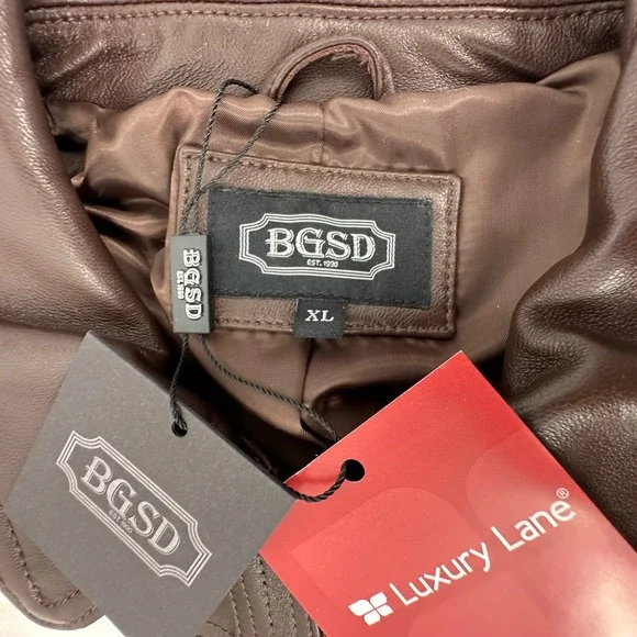 NEW BGSD Lambskin Leather Jacket Miranda Sz XL Dark Chocolate Brown Full Zip NWT - Picture 5 of 15